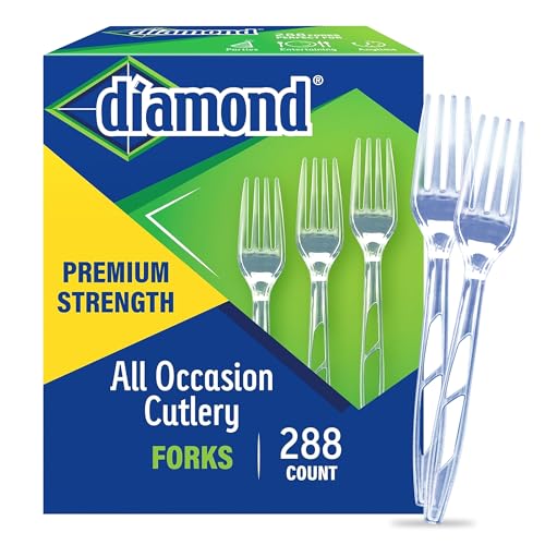 Diamond® All Occasion Clear Disposable Cutlery Set 288 Count (288 Forks Set)