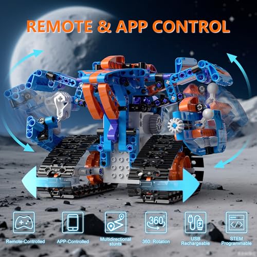 5in1 Robot Building Kits for Kids 6-12, APP & Remote Control STEM Robot Building Toys for Kids Science Learning, Technic Coding Tank Truck Stem Building Sets, Erector Set for Boys Girls Xmas Gifts - Image 4