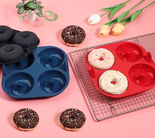 webake Doughnut Mould for Air Fryer Silicone Donut Moulds for Baking 3 Pcs 8 cm Bagel Mould Air Fryer Accessories Baking Tray - Image 6