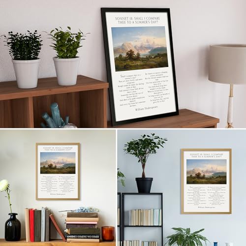 Affiche d'art Sonnet 18 de Shakespeare Wallbuddy 50x70 cm