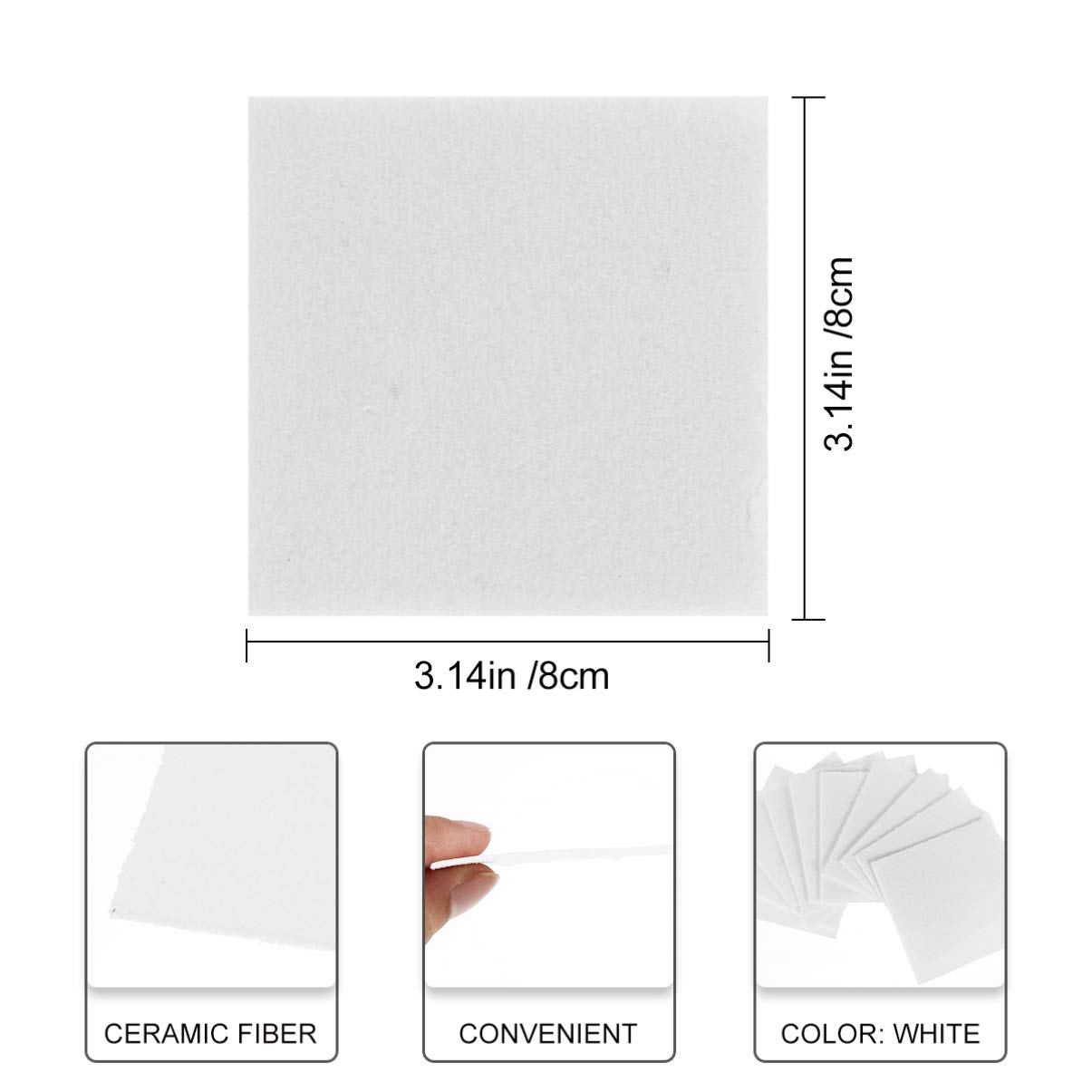 EXCEART 60 Blatt Glas-schmelz Papier Rundes Glas Ofen Papier Für Fusing Papier Stoff Holzofen Dichtungspapier Brennpapier Für Keramik Keramisches Fixierpapier 7c Glasteller Runden Weiß