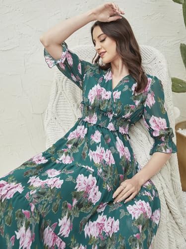 Image of TOPLOT Dress for Women with Floral Print