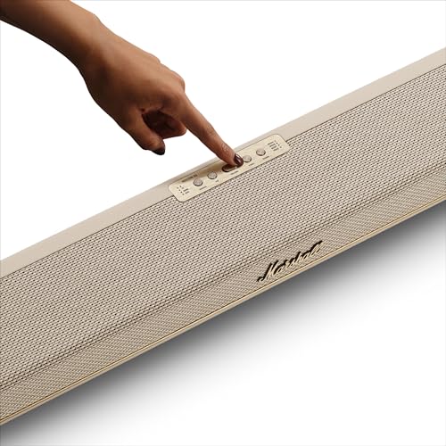 Image of Marshall Heston 60 Soundbar - 5.1 Channel | Dolby Atmos Immersive Sound for TV, Movies, and Music | Bluetooth, WiFi, HDMI, 3.5 mm Aux Inputs - Cream