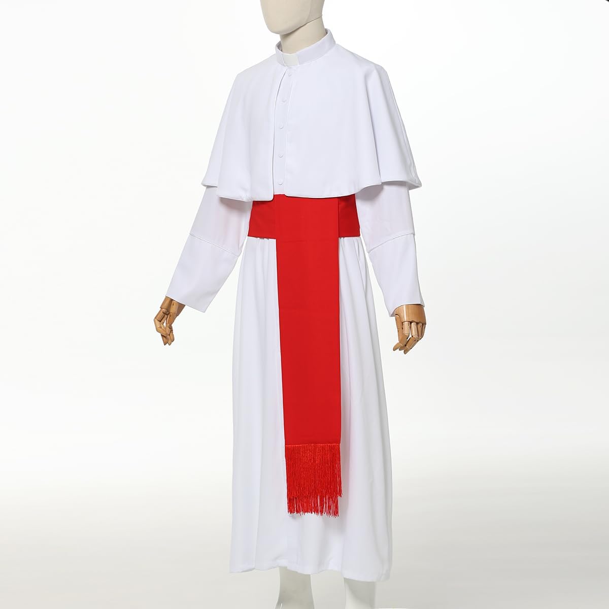 BLESSUME Priest Soutane Roman Cassock Costume Minister Choir Cassock with Cincture Band Belt