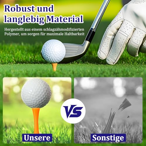 HuangXinyu 105 Stück Golf Tees Kunststoff, Tees Golftees Set, Wiederverwendbar Plastik Castle Tee für Golfer, Kurz und Lang, 7 Farben in 25/31/37/43/51/59/70 mm