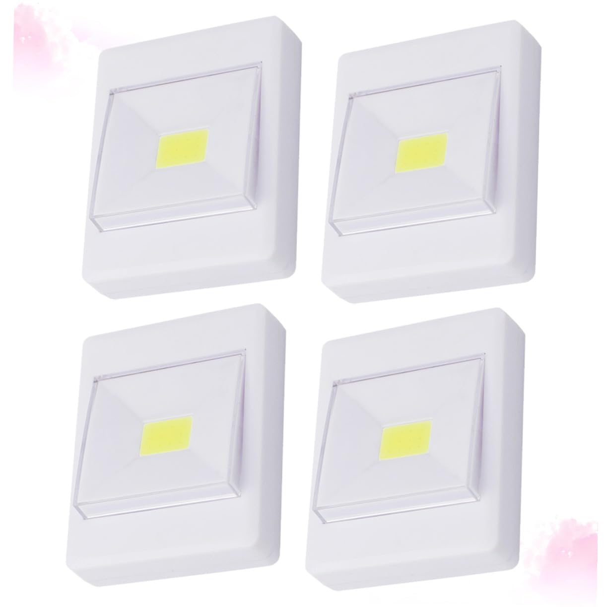 4 Pezzi Luci LED Cob da Montare per Interni, Lampade Armadio Design Autoadesivo, Cura Visiva, Plastica Bianca, per Scale e Corridoi