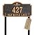 Address Sign LAWN MOUNTED - Custom House Number Sign Plaque,Metal Address Plaque,House Numbers for Outside Lawn,Yard,Ground,Garden,Drive Way,911 Visibility Free Standing with Stakes(Red Copper)