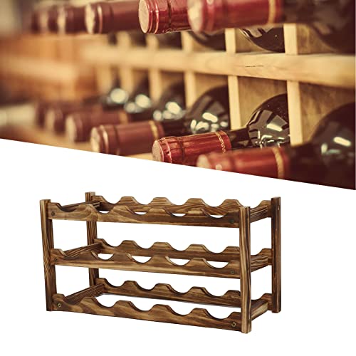 Soporte para botellas de vino de madera de 3 capas 15 botellas miniatura 5