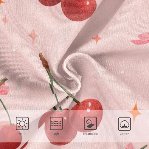 Wusikd Red Cherries Bows Pink Girls' Underwear Cotton Girls Briefs Soft Toddler Underwear 2T3