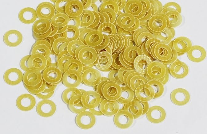 100pcs Epoxy Fibre Sheet Gasket M2-2.8 High Temperature Washer Thickness 0.3/0.5mm - (Inner Diameter: 2x4.2 mm, Number of Pcs: thickness 0.5 mm)