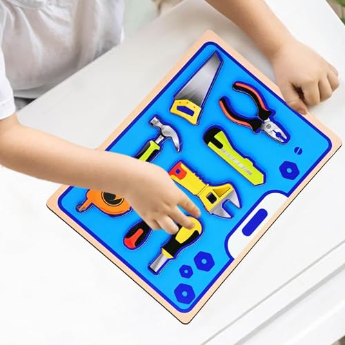 Image of Tools Wooden Puzzle | Baby Puzzle for 2-4 Years Old Toddlers | Learning Puzzle Toys for Pre School and Montessori Kids