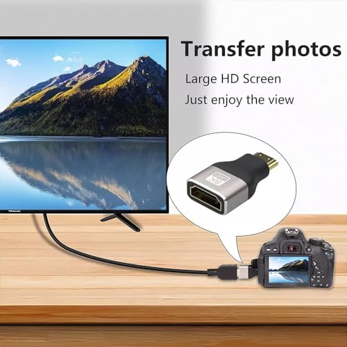 Image of 8K Mini HDMI Coupler 2.1 Mini HDMI Male to Standard HDMI Female Convertor Support 8K@60Hz, 4K@144Hz, 2K@240Hz (Adapter)