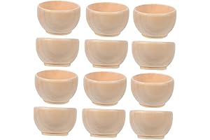 Toyvian Mini Wooden Bowls for Creative Crafts