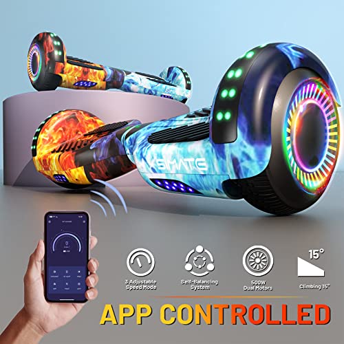 Image of SIMATE Hoverboard, Bluetooth All Terrain Hover Boards with LED Lights and APP Control, Gifts for Kids Adults Girls Boys, for All Ages