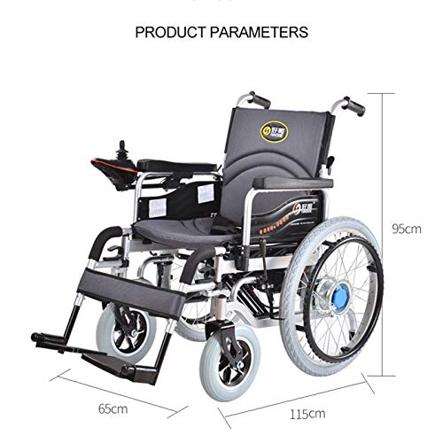 Silla de ruedas eléctrica plegable portátil para adultos, todo terreno con motor dual de 500 W, palanca de mando de 360°, alta capacidad de peso
