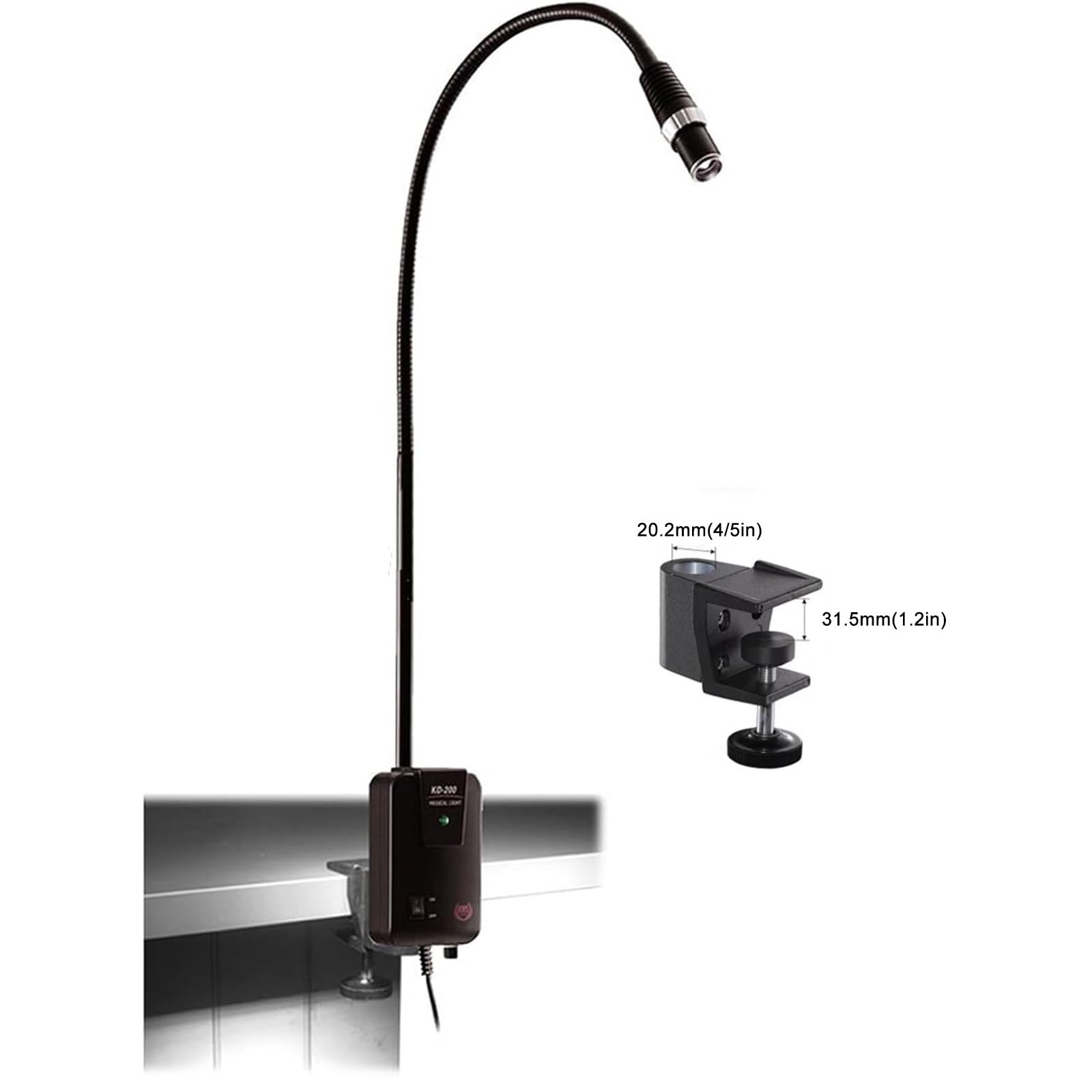 Lampada da Visita Chirurgica a LED con Morsetto da Scrivania, Lampada per Esami Medici con Luce Regolabile, Lampada Orientabile a 360° per Ginecologia e Stomatologia