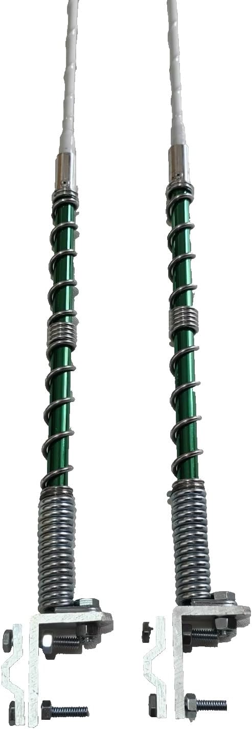 MP MASS PARTS HEAVY TRUCK & TRACTOR Green Whip Antenna Stainless Steel 48 inches with Support for Truck Non-tunable