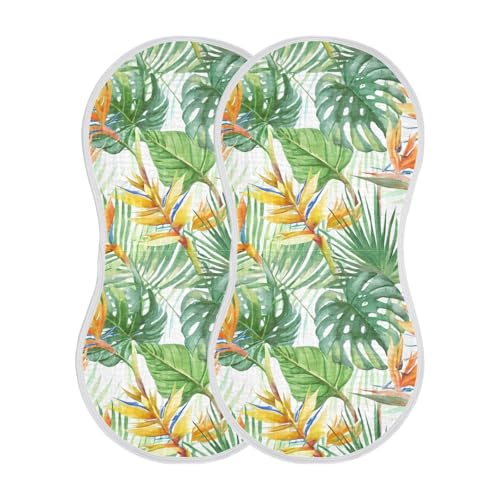 4 Pack Baby Burp Cloths, Soft Absorbent Burping Cloths for Babies, Cotton Milk Spit Up Rags, Large Size for Newborns, Baby Boys and Girls (Exotic Botanicals)2