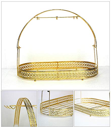 Piscepio Mug Holder Coffee Mug Rack Coffee Cup Holder Stand Dishes Organizer Wrought Iron Mug Drainer Storage Drying Rack For Counter Cabinet Table Kitchen Restaurant Office (Gold A) #TOP1