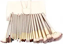 Lm Kit Pincel De Maquiagem Com 24 Peças E Estojo (Bege)