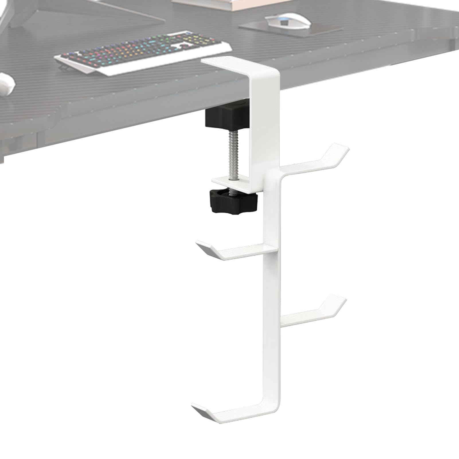 Accroche-sac Réglable Pour Table - Antidérapant, Ajustable 1.2 à 6 Cm, Pas De Perçage, En Fer, Noir Ou Blanc