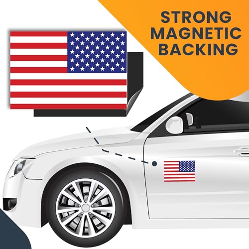 Image of Magnet Me Up Reverse American Flag Decal, 4x6 Inch, Red, White, Blue, Heavy-Duty Automotive Magnet for Car, Truck, SUV, or Any Magnetic Surface, Show Your Patriotism, Proudly Made in The USA