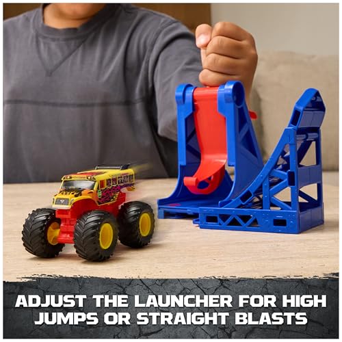 Image of Monster Jam Smash & Bash Crash Course Playset with Launcher, Exclusive 1:64 Scale Monster Truck, 16-inch Obstacle Tower with Trampoline, Kids Toys for Boy and Girls Ages 3 and up