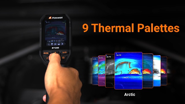 Image of FOXWELL RT280 Thermal Imaging Camera, 320 X 240 2.8 inch LCD Screen Thermal Camera, TISR Resolution 240 x 180, 25Hz Handheld Infrared Cameras with Laser, PC Analysis, Photo & Video Recording, 8GB