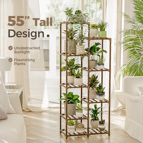 image for Bamworld Plant Stand Indoor Tall Plant Shelf Outdoor Corner Plants Tab
