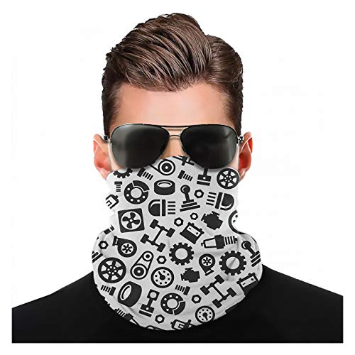 Tejido africano de Yeuss con pañuelo en la cabeza, danza oriental decorada con diseño de elementos Folkloric Vintage Design, pañuelo mágico versátil sin costuras al aire libre Artikel-15