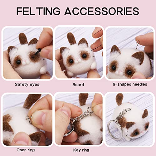 Image of QMNNMA Needle Felting Kit for Beginners, Ragdoll Cat Wool Felting Kit