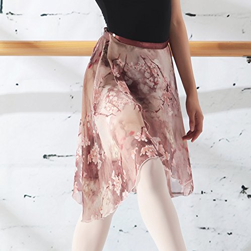 Baiw 117145405 Dancewear Floral Ballet Skirt Chiffon Ballet Skirts (Coffee)