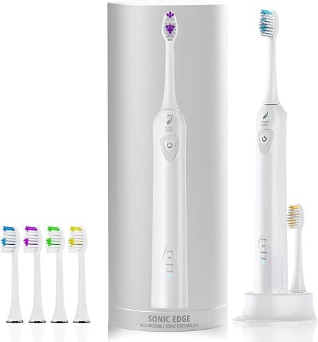 Acteh Cepillo de dientes eléctrico sónico, cepillo de dientes recargable con 3 modos de cepillado, temporizador automático de 2 minutos,