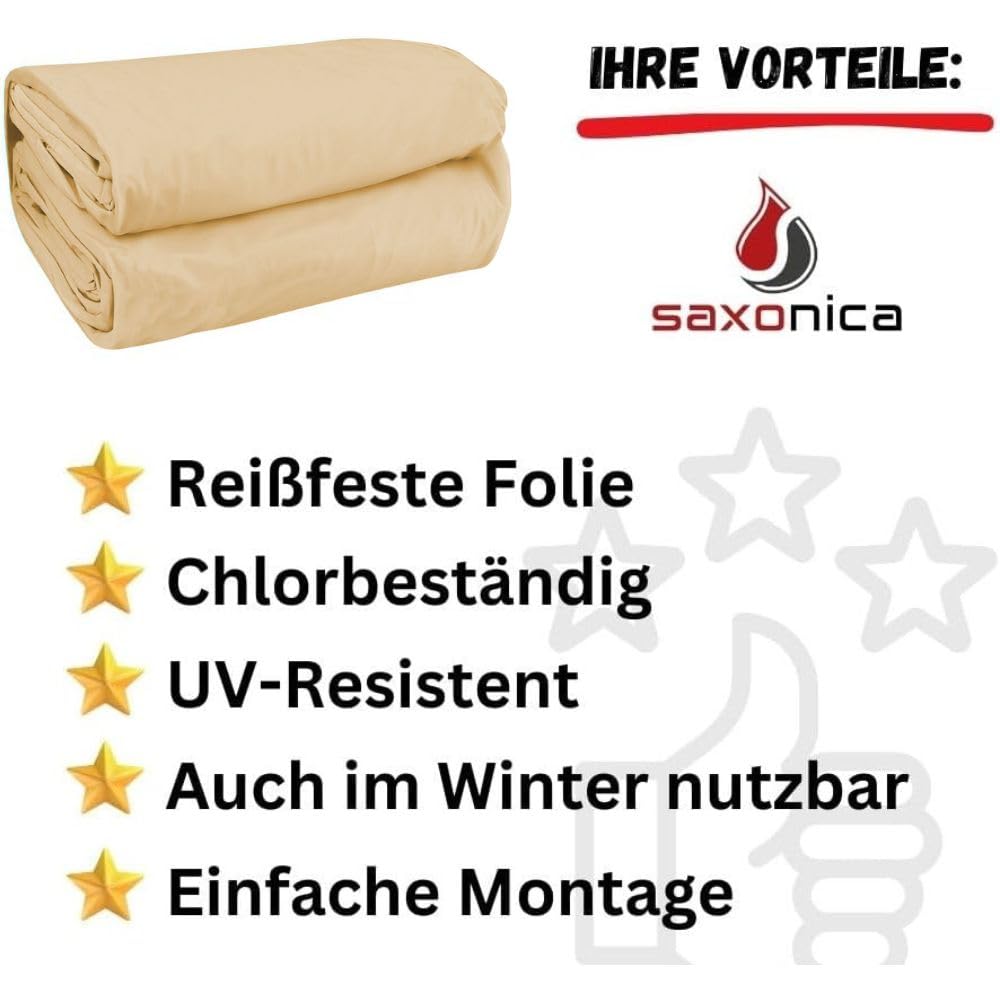 Poolfolie Rund 350 x 90 cm I SonaLiner I 0,6 mm I Sandfarben I Rundpool Ø 3,5 x 0,9 m
