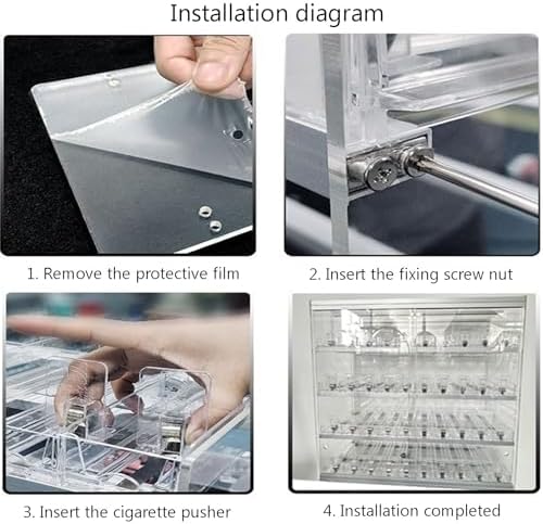 Wall-Mounted Acrylic Cigarette Display Holder with Automatic Pushers & Lock - Convenient Retail Rack for Shops, Stores, & Convenience Outlets