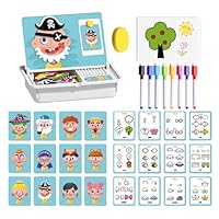 Magnetic Puzzles Face Dress Up Faces Educational Game, Educational Facial Expression Learning Puzzle, STEM Learning Development, Sensory Fine Motor Activities For Kids Ages 3-6