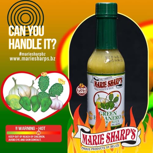 Image of Marie Sharp's Green Habanero Hot Pepper Sauce, 5 Oz Mild-Medium Heat| All-Natural Belizean Hot Sauce [Pack of 2]