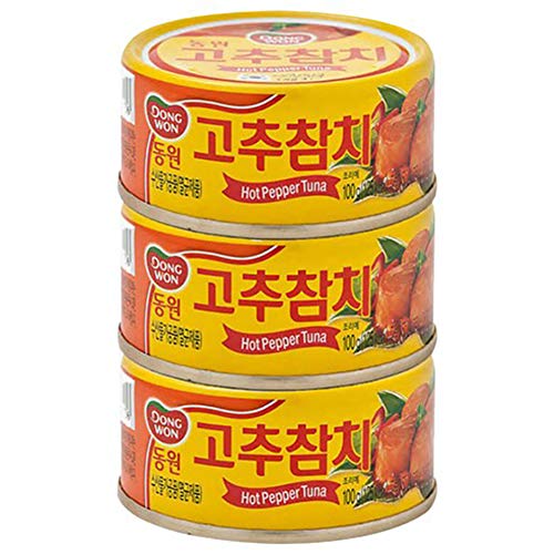 Dongwon Hot Pepper Thunfisch, 100 g x 3EA Pacific Ocean Thunfisch Heiß und Würzig Thunfisch