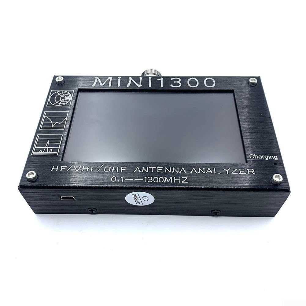 Mini1300 - Analizador de antena RF | Rango de 0.1-1300 MHz para bandas HF/VHF/UHF | Kit de calibración SWR de conector SMA | Caja de aluminio para precisión de campo y laboratorio