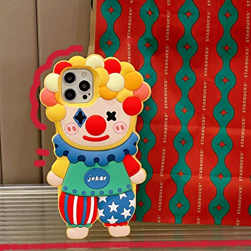 Yakvook For Iphone 12/12 Pro Case, Kawaii Clown Phone Cases 3D Silicone Cartoon Case Fun Apply To Iphone 12/12 Pro Cute Case Soft Rubber Shockproof Protective Case For Women Girls #TOP5