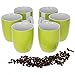 Produktbild Van Well Vario 6er Kaffeetassen-Set - Porzellan-Tasse groß - in fröhlichen Farben - pflegeleichtes Tassen-Set - für Spülmaschine & Mikrowelle geeignet - 300 ml Kaffeebecher Grün
