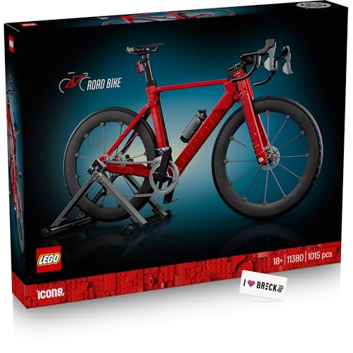 BRICK Flip Lego 11380 Vélo de course avec carrelage imprimé, roues Legorad avec pneus en caoutchouc, dérailleur arrière et support de roue arrière comme...