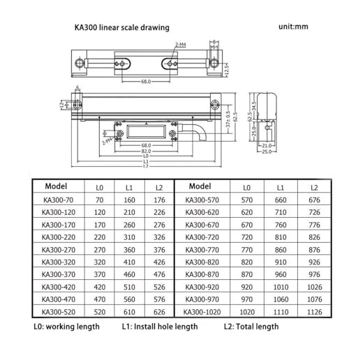 Calibrador digital KA300-870mm resolución 0.005mm TTL miniatura 2