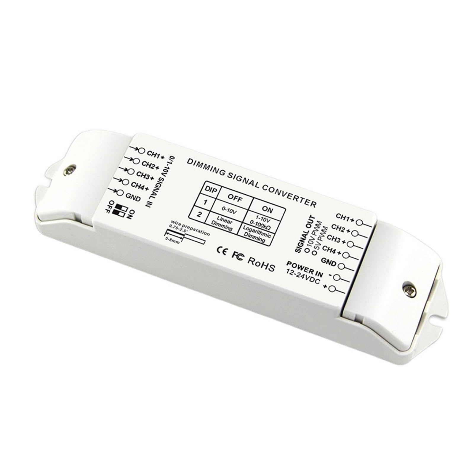 Contrôleur 0/1-10V vers PWM 5V BC334 gradation led 4 canaux stable