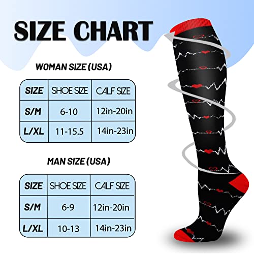 5 Pairs Copper Compression Socks For Women & Men Circulation 20-30Mmhg - Best Support For Running Athletics Nursing Travel (13 Purple/Red/Blue, Large-X-Large) #TOP5