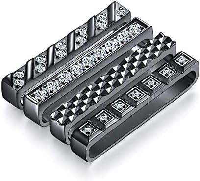 Callancity 4Pcs/Sets Metal Decorative Rings Loops Luxury Design Rubber Strap Charms for Watch Band Series 8/7/6/5/4/3 42mm 44mm 45mm (Black)