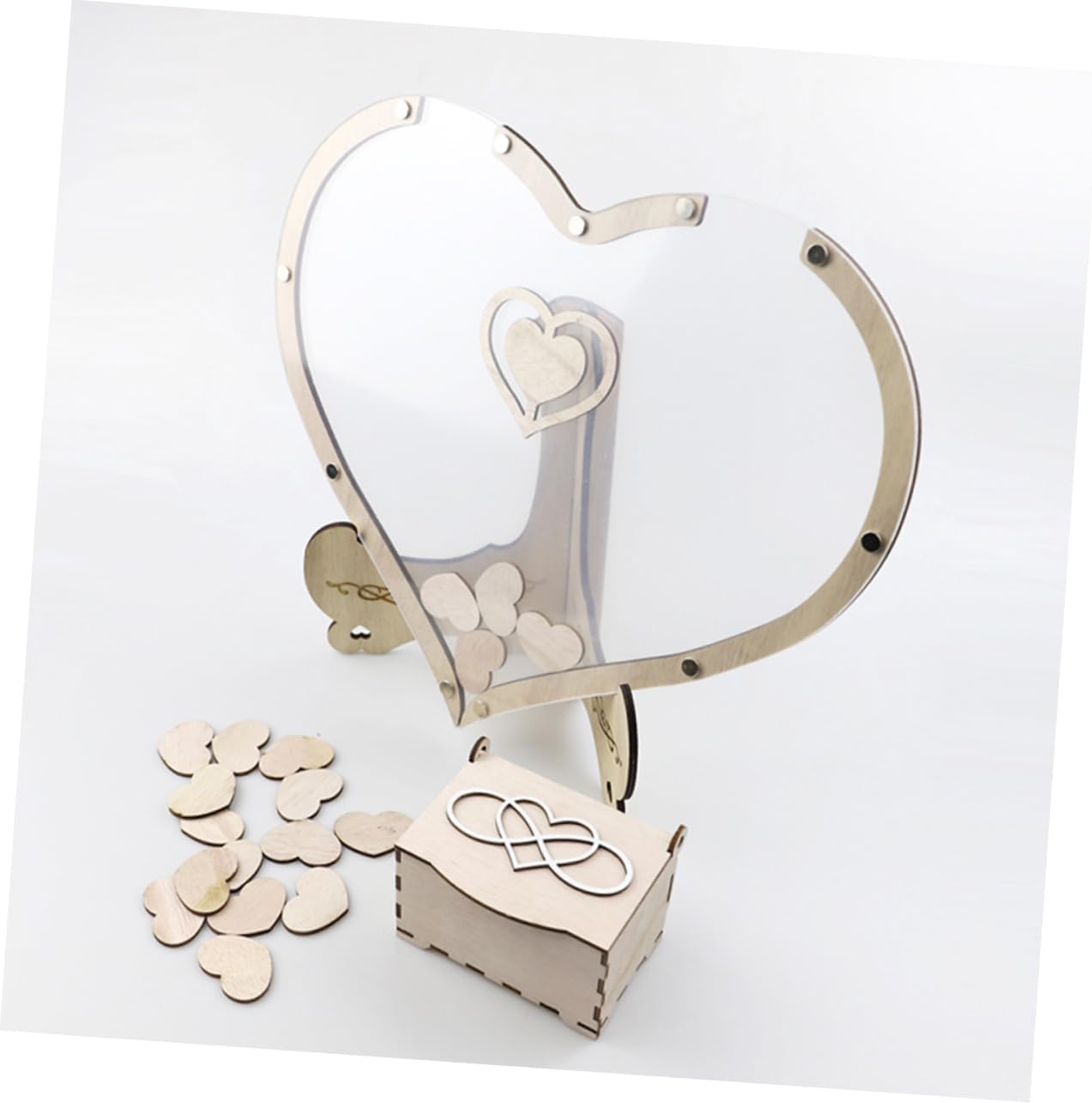 Heart Shape Wedding Reception Guest Book Hardcover Sign-in Desk for Wedding Guests