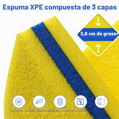 Miniatura 4 de Homasis 270 X 180 Cm Hamaca De Agua Para 4-6 Personas, Alfombra De Natación Enrollable De Hasta 400 Kg, Alfombra De Agua Flotante De Espuma Xpe, Hamaca De Agua Para Mar, Piscina Y Lago Amarillo, 270