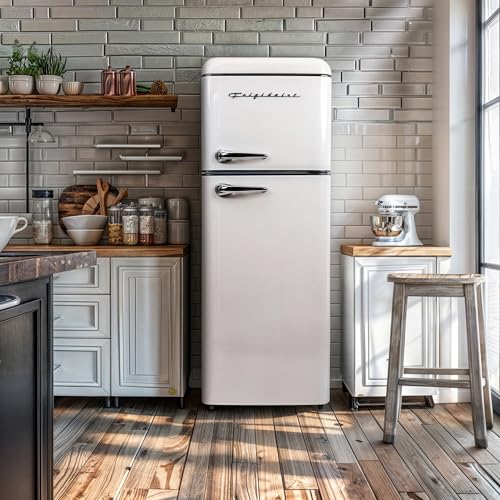 Frigidaire, 2 Door Apartment Size RETRO Refrigerator with Top Freezer, Chrome Handles, 7.5 cu ft - Image 2
