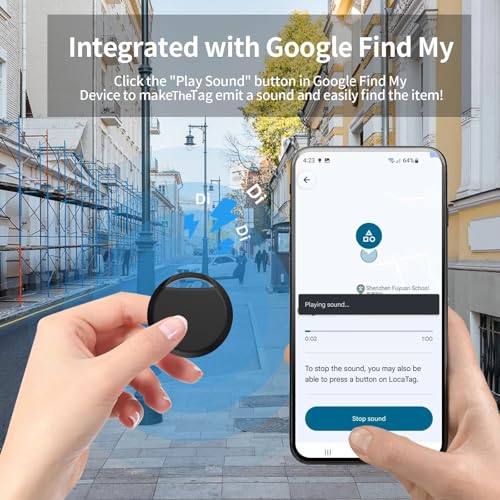Android Air Tracker Tag 4 Pack for Luggage Tracker Tags Works with Google Find My Device App, Bluetooth Tracker Tag Key Finder and Item Locator for Wallets, Backpack, Suitcases, Replaceable Battery3